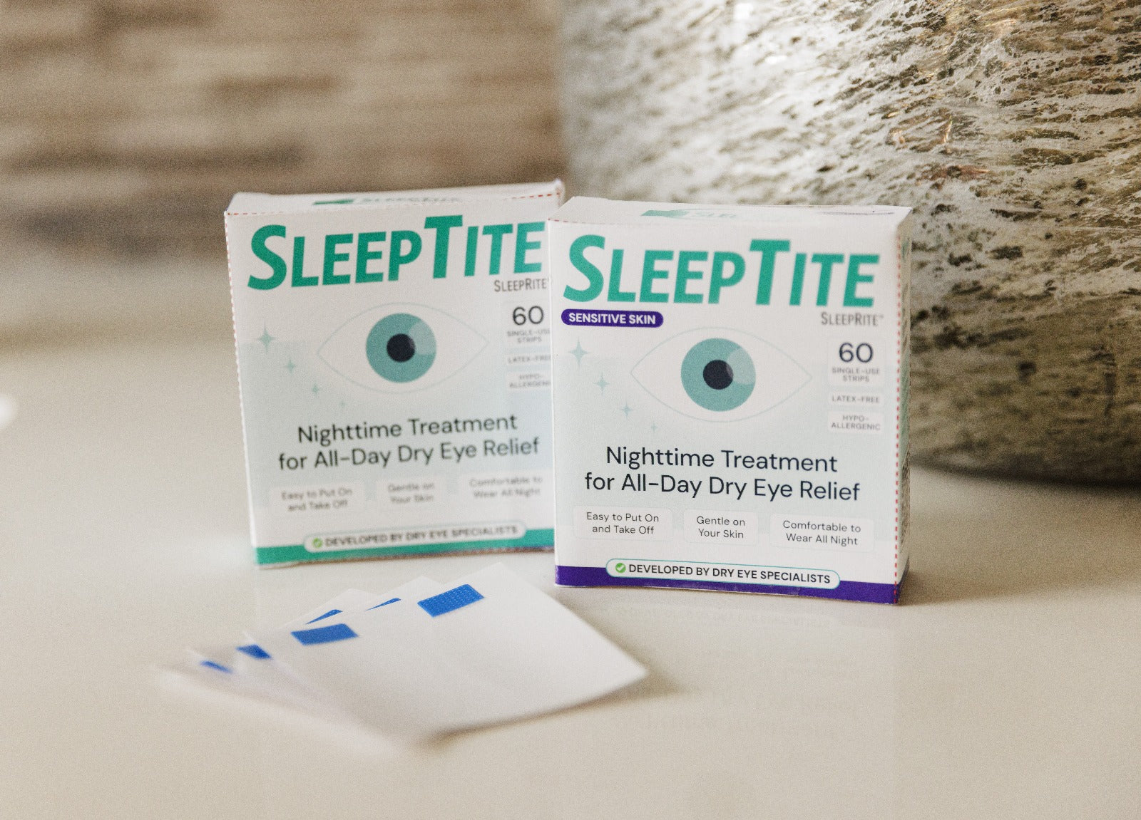SleepTite SleepRite Regular and Sensitive variants side by side comparison
