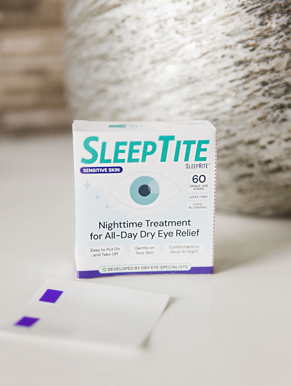SleepTite SleepRite Sensitive Lid Seals packaging - hypoallergenic formula for sensitive skin